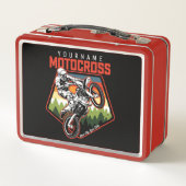 Personalisierter Motocross Racing Dirt Bike Trail Metall Brotdose (Rückseite)