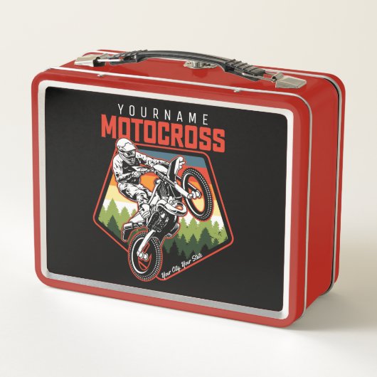 Personalisierter Motocross Racing Dirt Bike Trail Metall Brotdose (Rückseite)