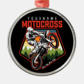 Personalisierter Motocross Racing Dirt Bike Trail Ornament Aus Metall (Vorne)
