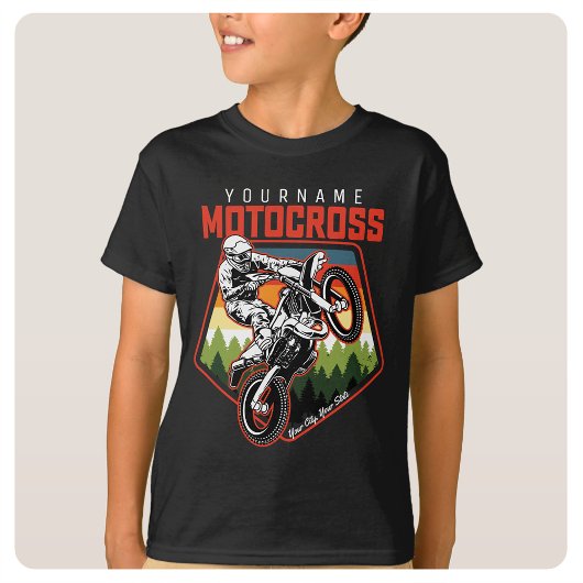 Personalisierter Motocross Racing Dirt Bike Trail T-Shirt