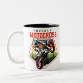Personalisierter Motocross Racing Dirt Bike Trail Zweifarbige Tasse (Links)