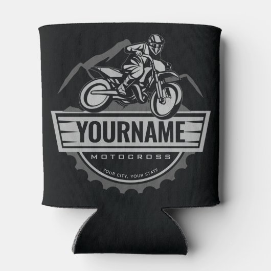 Personalisierter Motocross Rider Dirt Bike Racing Dosenkühler (Rückseite)