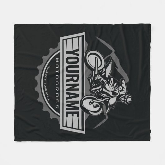 Personalisierter Motocross Rider Dirt Bike Racing Fleecedecke (Vorderseite (Horizontal))