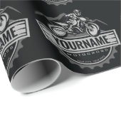 Personalisierter Motocross Rider Dirt Bike Racing Geschenkpapier (Rolleneckpunkt)