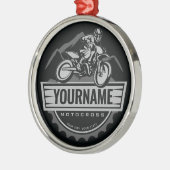 Personalisierter Motocross Rider Dirt Bike Racing Ornament Aus Metall (Links)