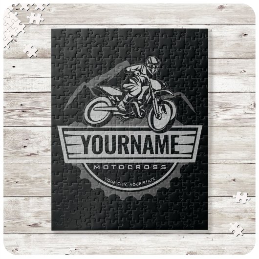 Personalisierter Motocross Rider Dirt Bike Racing Puzzle