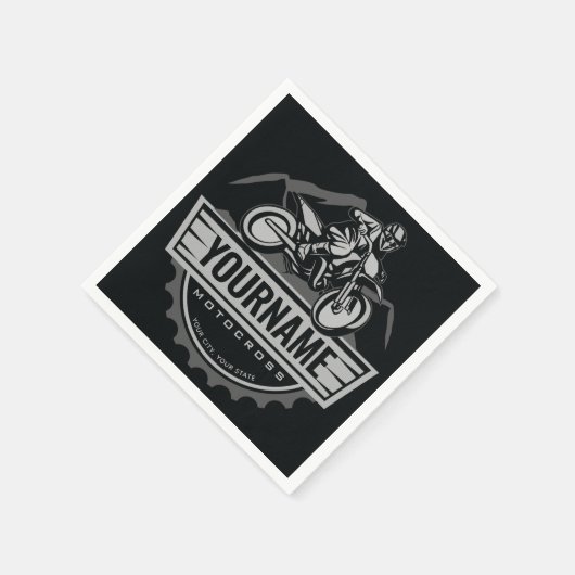 Personalisierter Motocross Rider Dirt Bike Racing Serviette (Ecke)