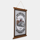 Personalisierter Motorradclub oder Sprichwort Wandteppich Mit Holzrahmen (Gewinkelt)