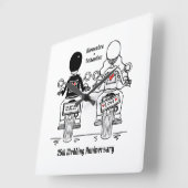 Personalisierter Motorradfahrer-Jubiläumsgeschenk Quadratische Wanduhr (Winkel)