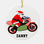 personalisierter Motorradfahrer Keramik Ornament (Vorne)