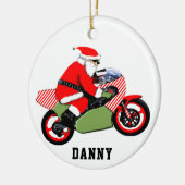 personalisierter Motorradfahrer Keramik Ornament (Links)