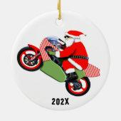 personalisierter Motorradfahrer Keramik Ornament (Hinten)