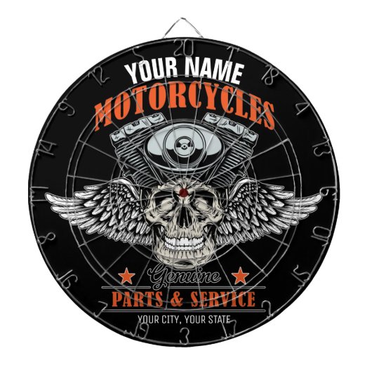 Personalisierter Motorradladen Dartscheibe (vorne)