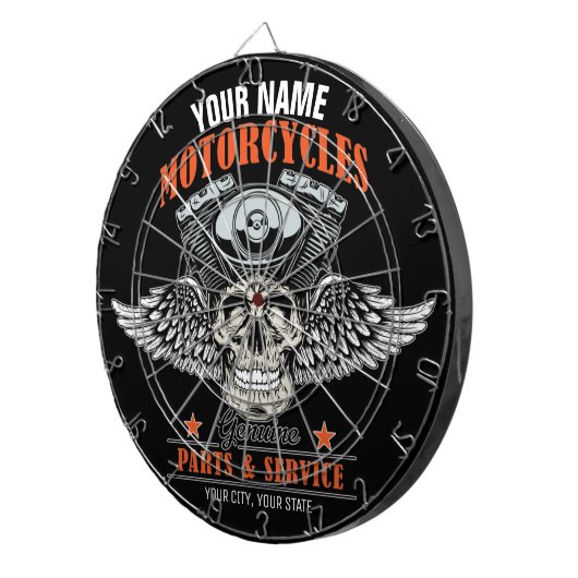 Personalisierter Motorradladen Dartscheibe (Vorderseite rechts)