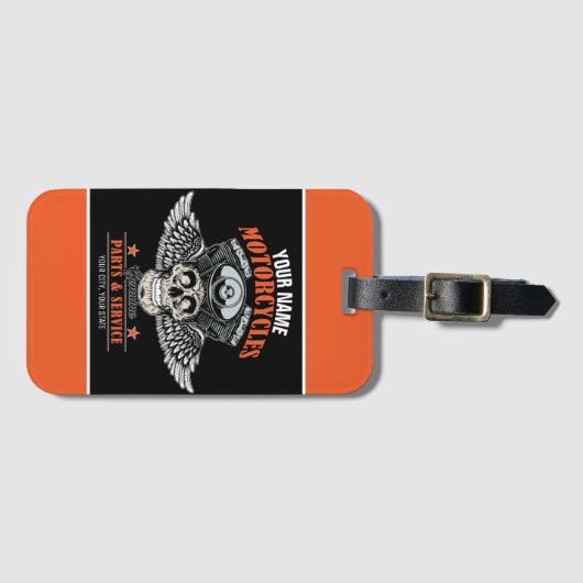 Personalisierter Motorradladen Gepäckanhänger (Vorderseite (Horizontal))