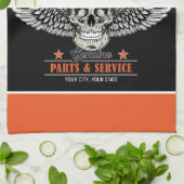 Personalisierter Motorradladen Geschirrtuch (Gefaltet)