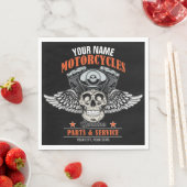 Personalisierter Motorradladen Serviette (Beispiel)