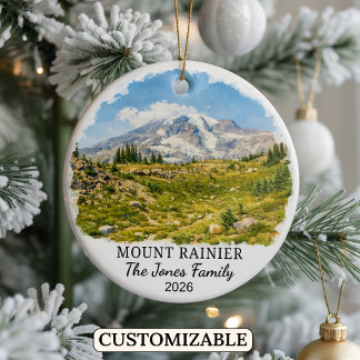 Personalisierter Mount Rainier Nationalpark Washin Keramik Ornament