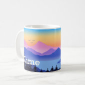 Personalisierter Mountain Lake Design Coffee Tasse (Vorderseite Links)