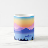 Personalisierter Mountain Lake Design Coffee Tasse (Mittel)