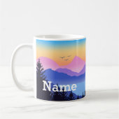 Personalisierter Mountain Lake Design Coffee Tasse (Links)