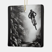 Personalisierter Mountainbike Stift Weihnachten Keramikornament (Links)