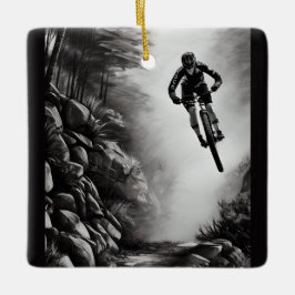 Personalisierter Mountainbike Stift Weihnachten Keramikornament