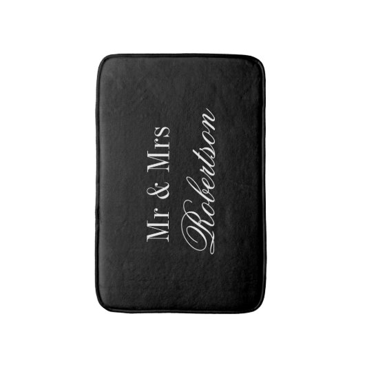 Personalisierter Mr. and Mrs. bath matt for new we Badematte (Vorderseite Vertikal)