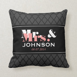 Personalisierter Mr. and Mrs. throw Kissen elegant