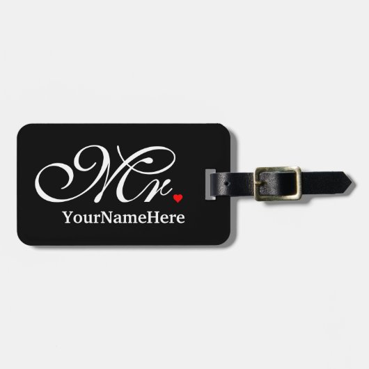 Personalisierter Mr. Husband Groom Seine neuen Wün Gepäckanhänger (Vorderseite horizontal)