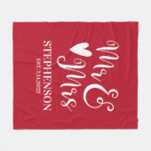 Personalisierter Mr. Mrs. Couples Wedding Fleecedecke (Vorderseite (Horizontal))