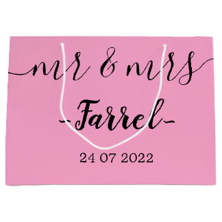 Personalisierter Mr. & Mrs. Wedding Day Große Gesc Geschenktüte
