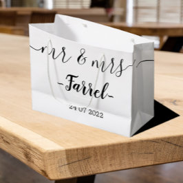 Personalisierter Mr. & Mrs. Wedding Day Große Gesc Geschenktüte