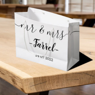 Personalisierter Mr. & Mrs. Wedding Day Große Gesc Große Geschenktüte