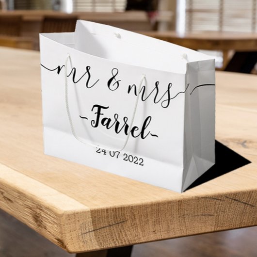 Personalisierter Mr. & Mrs. Wedding Day Große Gesc Große Geschenktüte
