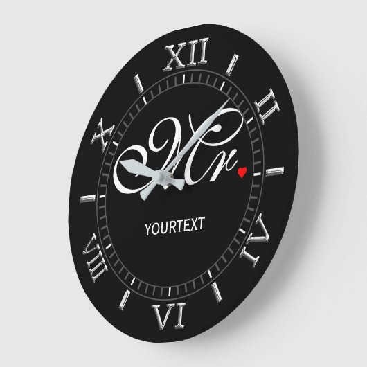 Personalisierter Mr. on a Große Wanduhr (Winkel)