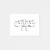 Personalisierter Mr. und Mrs. Plus Anpassbare Farb Post-it Klebezettel (Vorderseite)