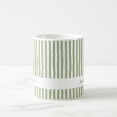 Personalisierter Mrs-Mug grün gestreifter Kaffeebe Kaffeetasse (Mittel)