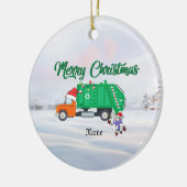 Personalisierter Müllwagen Weihnachtsschmuck (Links)