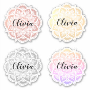 Personalisierter Multicolor Mandala Individuelle N Aufkleber