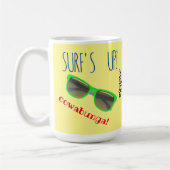 Personalisierter Multicolor Surf's Up Classic Coff Kaffeetasse (Links)