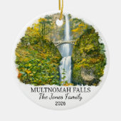Personalisierter Multnomah Falls Weihnachtsschmuck (Vorne)