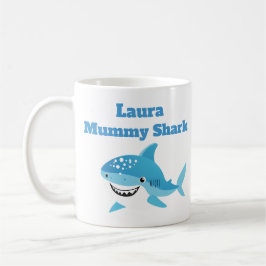 Personalisierter Mummy Shark Individuelle Name Kaffeetasse