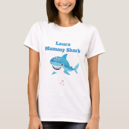 Personalisierter Mummy Shark Individuelle Name T-Shirt