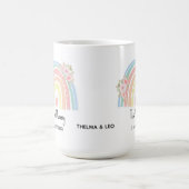Personalisierter Mums Regenbogen- & Blumenbecher Kaffeetasse (Mittel)