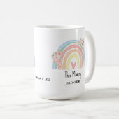 Personalisierter Mums Regenbogen- & Blumenbecher Kaffeetasse (VorderseiteRechts)