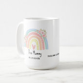 Personalisierter Mums Regenbogen- & Blumenbecher Kaffeetasse (Vorderseite Links)