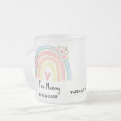 Personalisierter Mums Regenbogen- & Blumenbecher Mattglastasse (Vorderseite Links)
