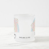Personalisierter Mums Regenbogen- & Blumenbecher Mattglastasse (Mittel)