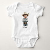Personalisierter mürrischer Cowboy  Baby Strampler (Vorderseite)